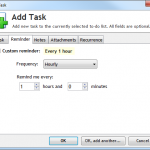 Hourly reminder of task