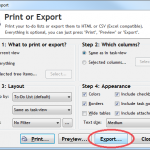 Export tasks into HTML, or CSV (Excel)