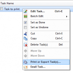 Print or Export a single task