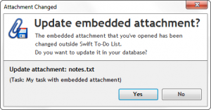 Update embedded attachment